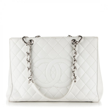 Chanel Caviar Quilted Grand Shopping Tote GST White 1 of 15