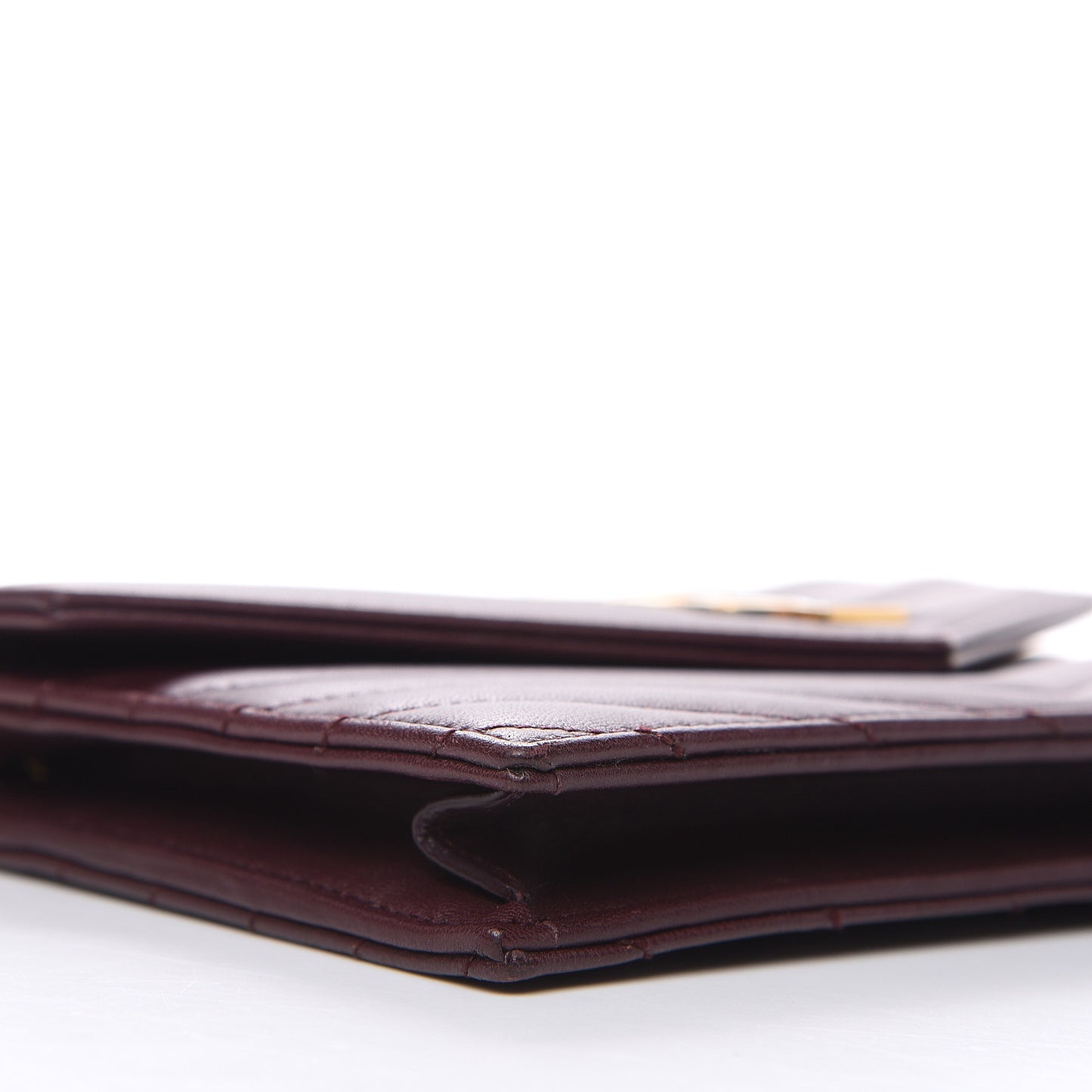 Nappa Matelasse Chevron Monogram Chain Wallet Amaranto