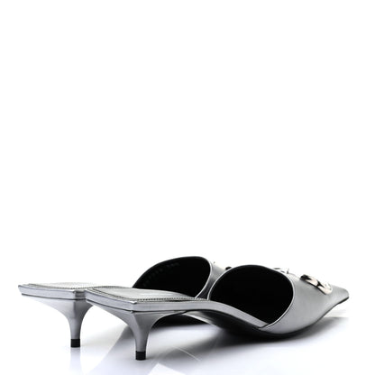 Balenciaga Calfskin BB Pointy Toe Mule 38.5 Gray 4 of 8