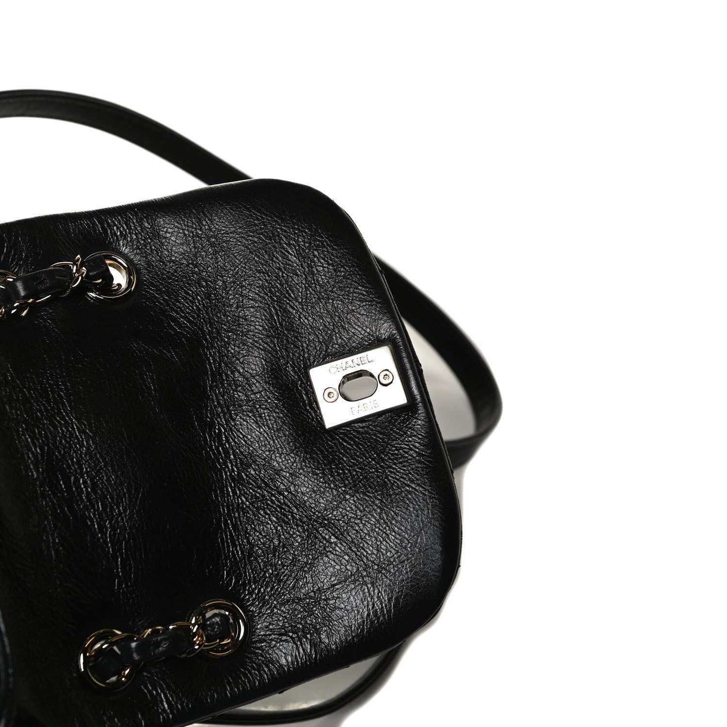 Chanel Glazed Aged Calfskin Quilted Small Duma Drawstring Backpack Black 9 of 13