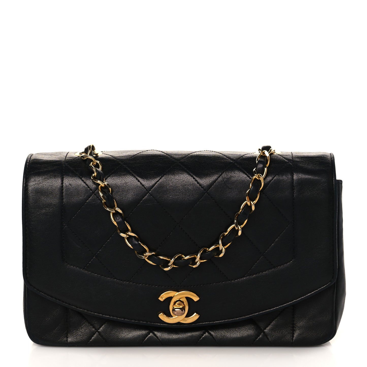 Lambskin Quilted Small Single Flap Black