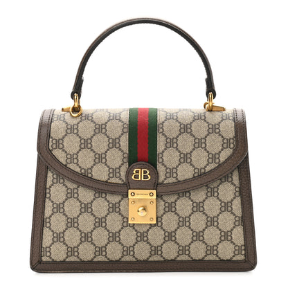 Gucci X BALENCIAGA BB Supreme Monogram Web Small Top Handle Bag Beige New Acero 1 of 11
