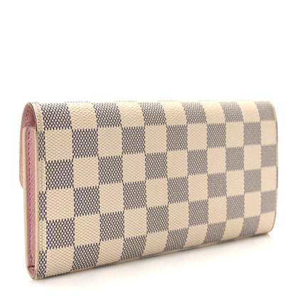 Louis Vuitton Damier Azur Emilie Wallet Rose Ballerine 3 of 9