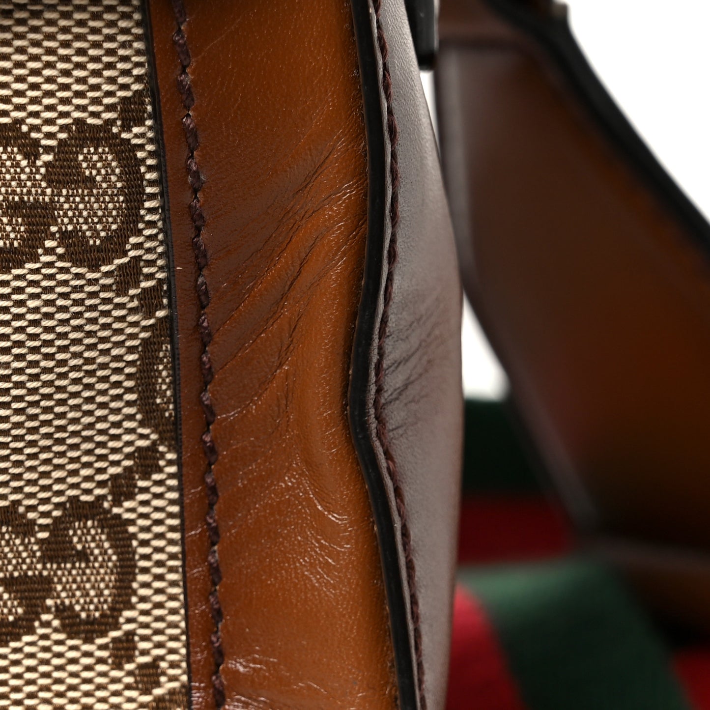 Monogram Medium Lady Web Shoulder Bag Beige Cuir