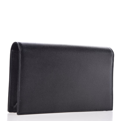 Saint Laurent Grain De Poudre Classic Monogram Kate Clutch Black 3 of 12