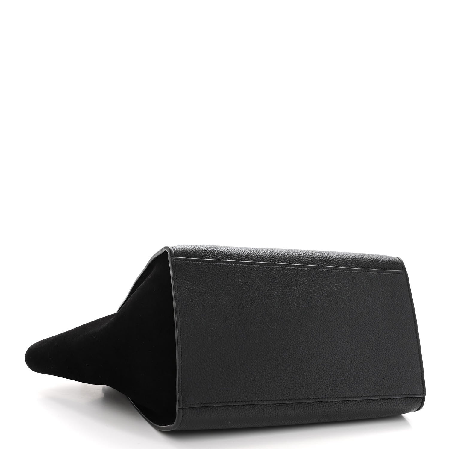 Celine Drummed Calfskin Suede Small Trapeze Black 4 of 10