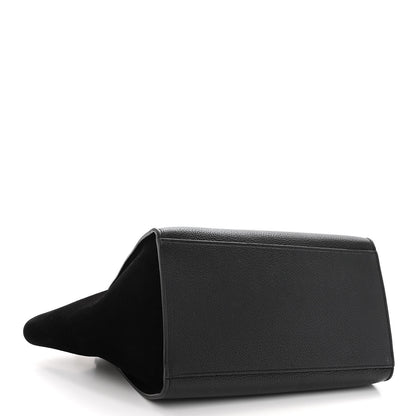 Celine Drummed Calfskin Suede Small Trapeze Black 4 of 10