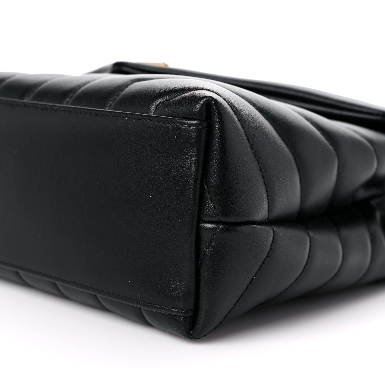 Saint Laurent Calfskin Y Quilted Monogram Small Loulou Chain Satchel Black 9 of 10
