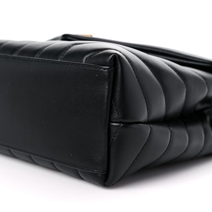 Saint Laurent Calfskin Y Quilted Monogram Small Loulou Chain Satchel Black 9 of 10