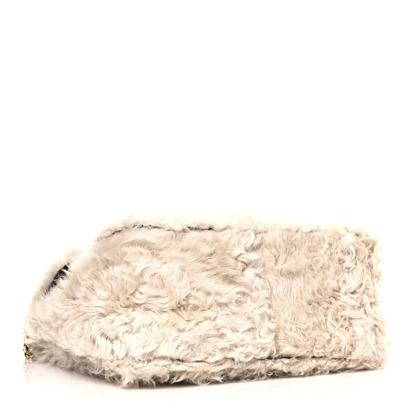Shearling Gourmette Shoulder Bag Cream