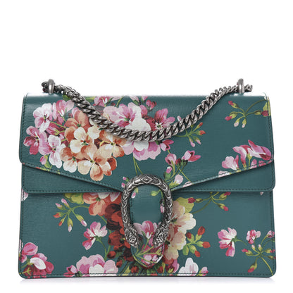 Gucci Calfskin Blooms Print Medium Dionysus Shoulder Bag Bright Emerald Multicolor 1 of 10