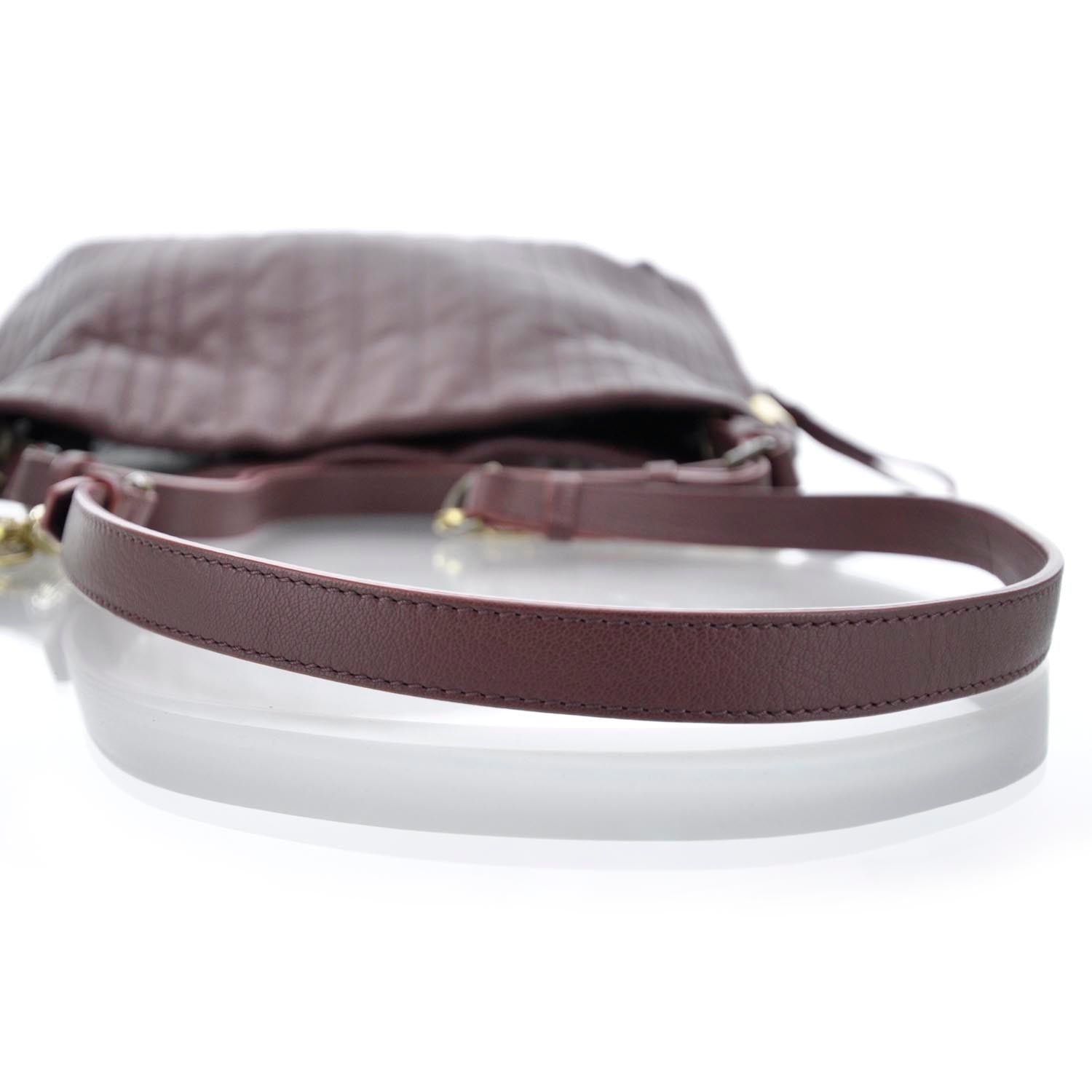 Lanvin Goatskin Amalia Bucket Bag Aubergine 7 of 9