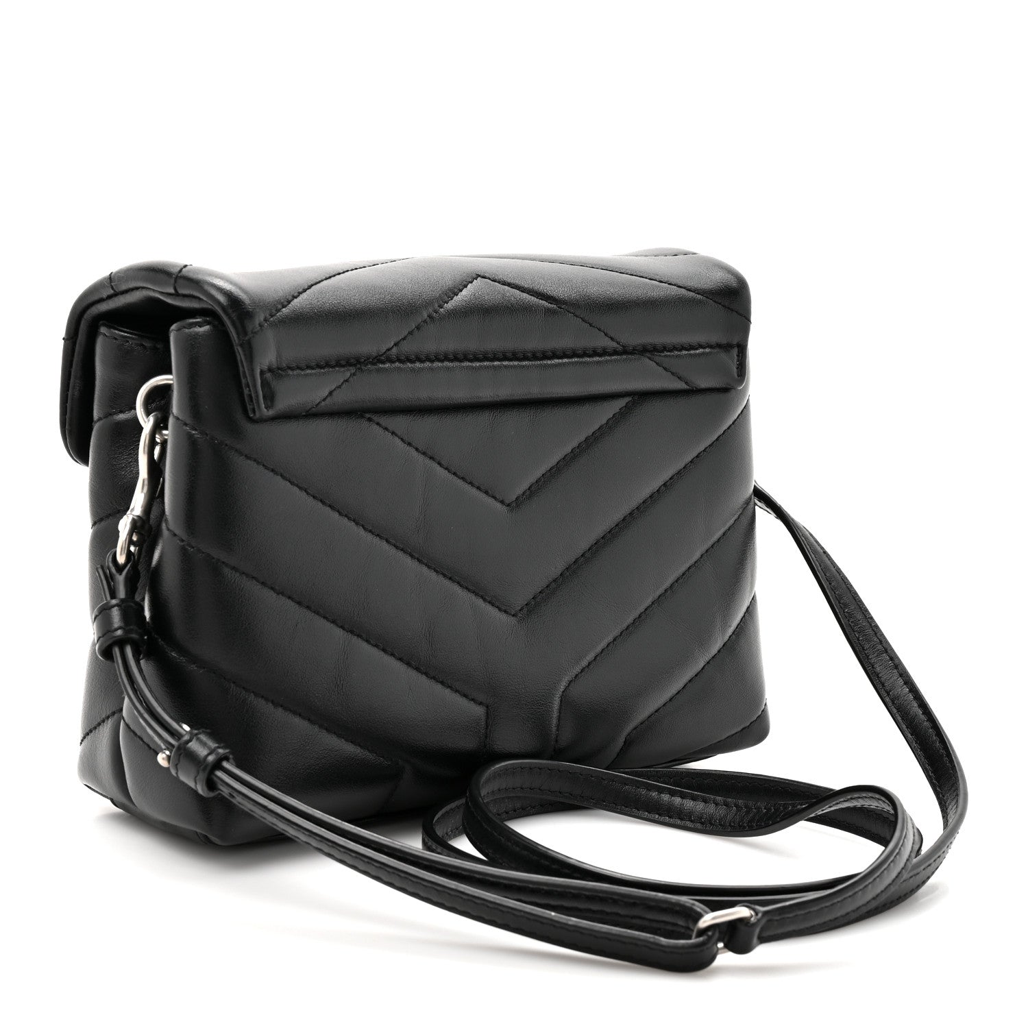 Saint Laurent Calfskin Y Quilted Monogram Toy Loulou Crossbody Bag Black 3 of 12