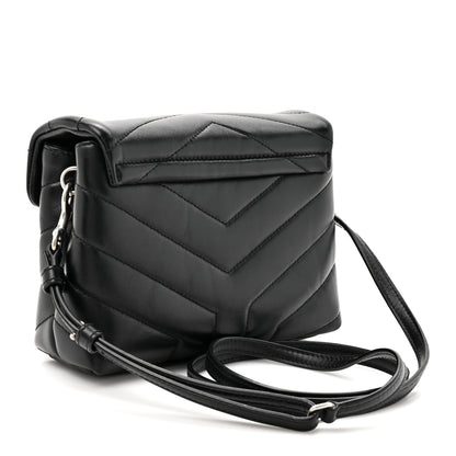 Saint Laurent Calfskin Y Quilted Monogram Toy Loulou Crossbody Bag Black 3 of 12