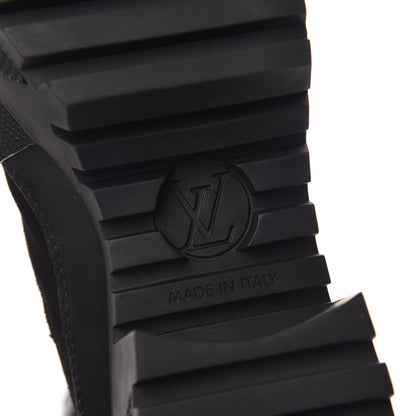 Louis Vuitton Suede Calfskin Monogram LV Black Heart Laureate Platform Desert Boots 36.5 Black 6 of 8