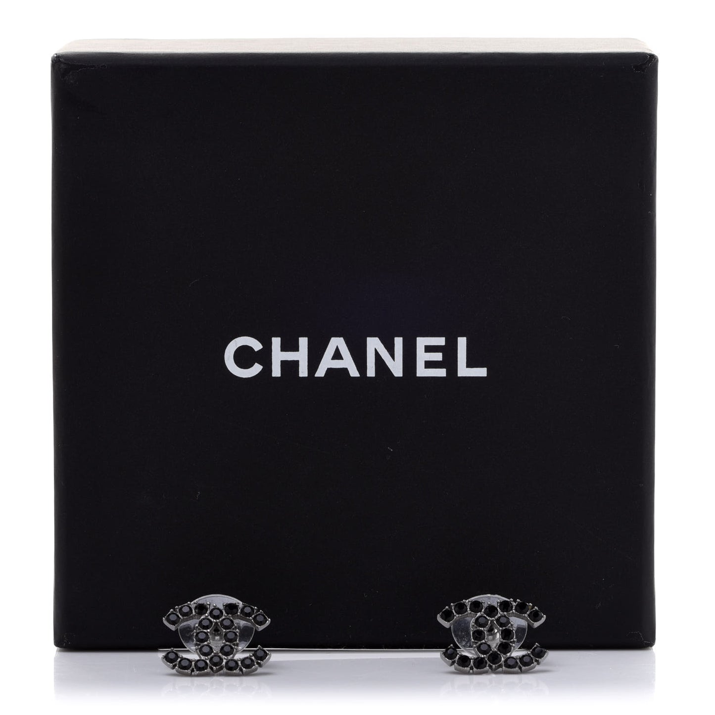 Ruthenium Crystal CC Earrings Black