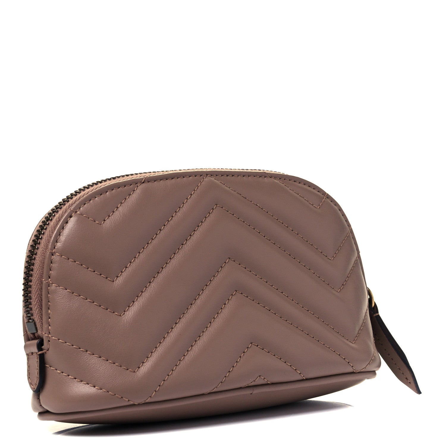 Gucci Calfskin Matelasse GG Marmont Pouch Cosmetic Case Porcelain Rose 3 of 9