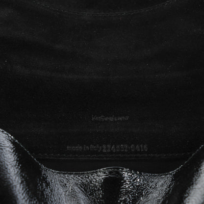 Saint Laurent Textured Patent Calfskin Belle De Jour Pochette Clutch Black 5 of 7