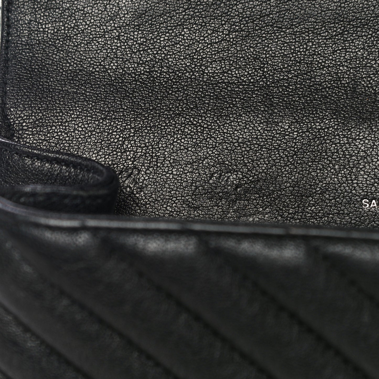 Sheepskin Matelasse Chevron Monogram Medium College Bag Black