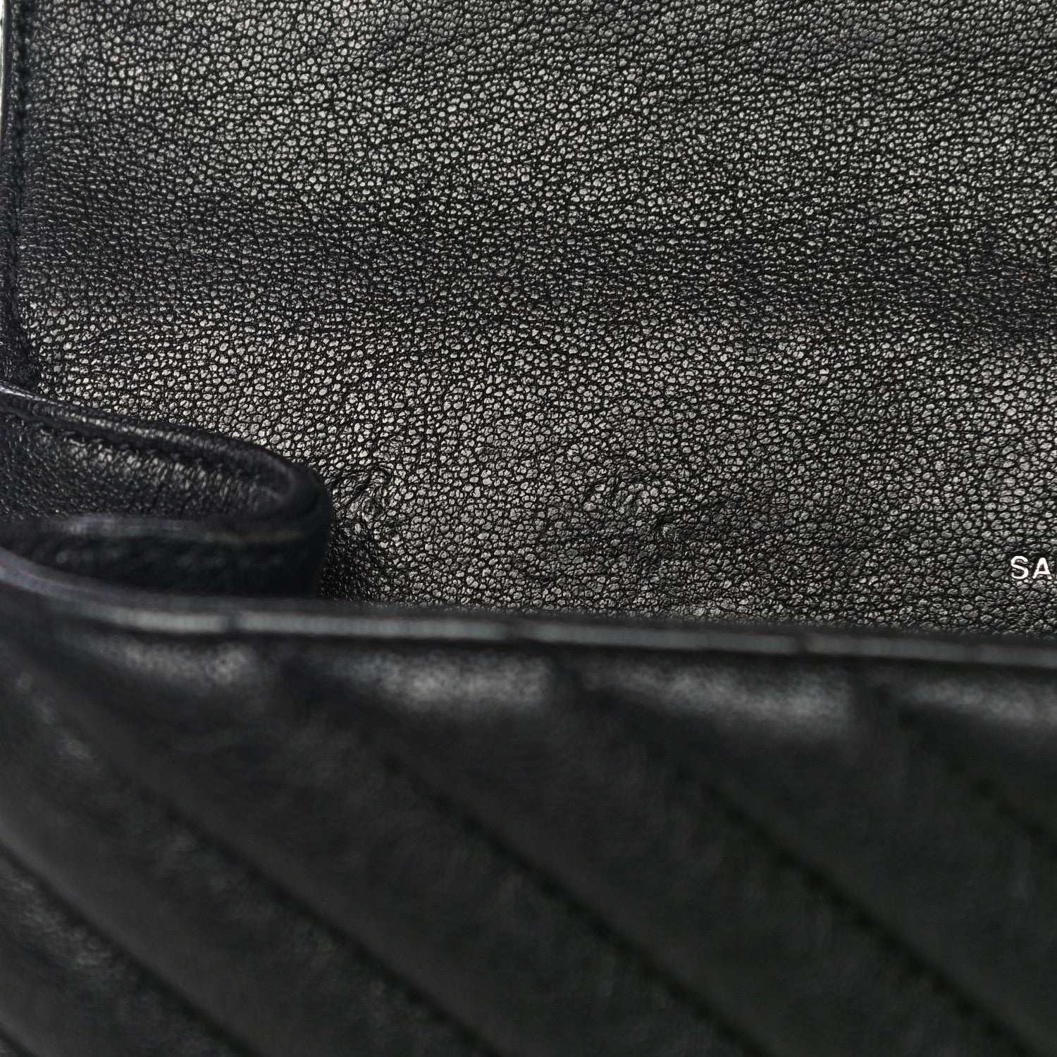 Saint Laurent Sheepskin Matelasse Chevron Monogram Medium College Bag Black 10 of 20