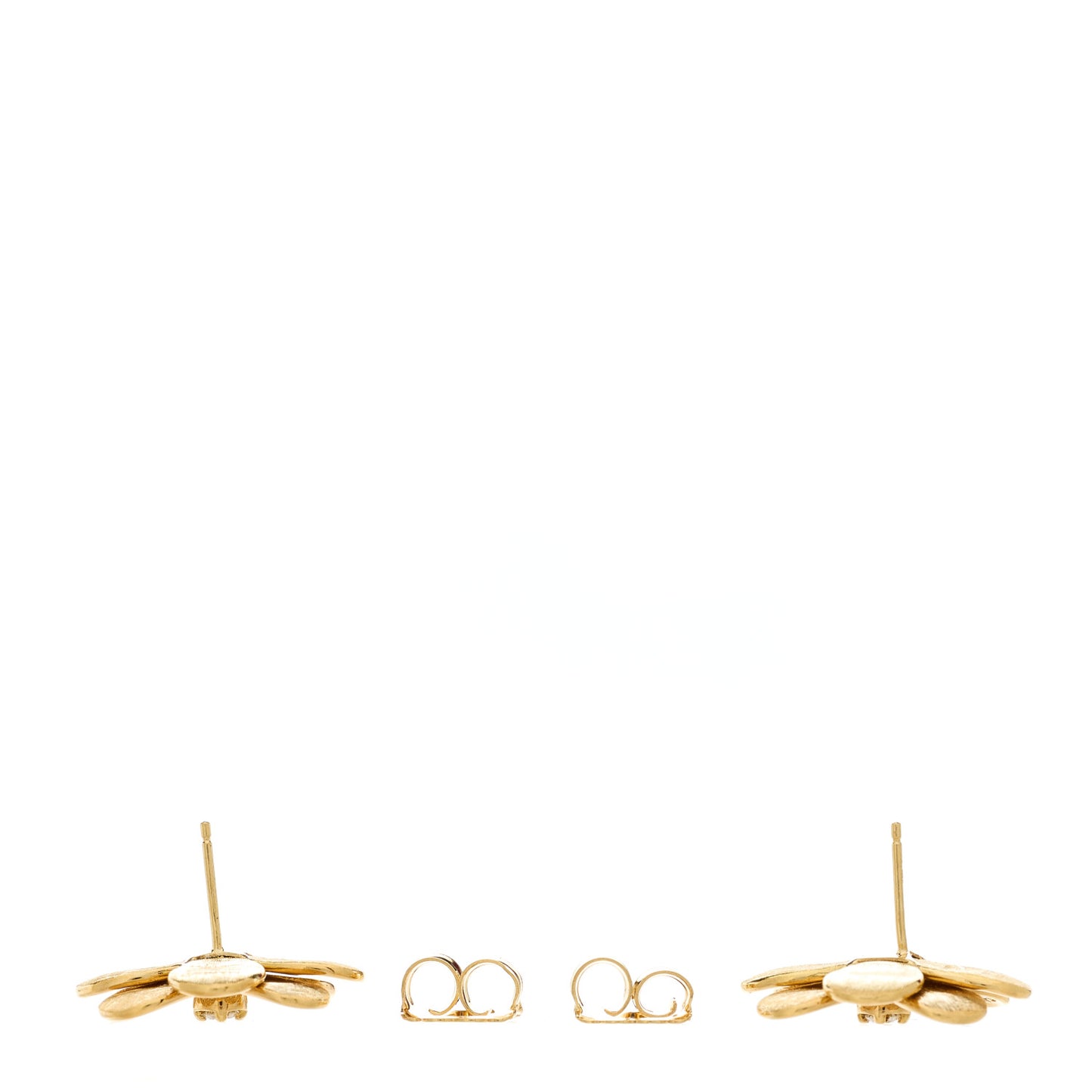18K Yellow Gold Diamond Petali Flower Earrings