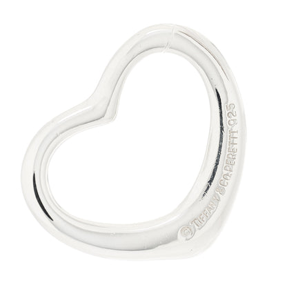 Tiffany Sterling Silver 22mm Elsa Peretti Open Heart Pendant 3 of 4