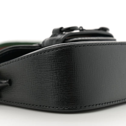Gucci Azalea Calfskin Web Monochrome Horsebit 1955 Wallet On Strap  Black 9 of 11