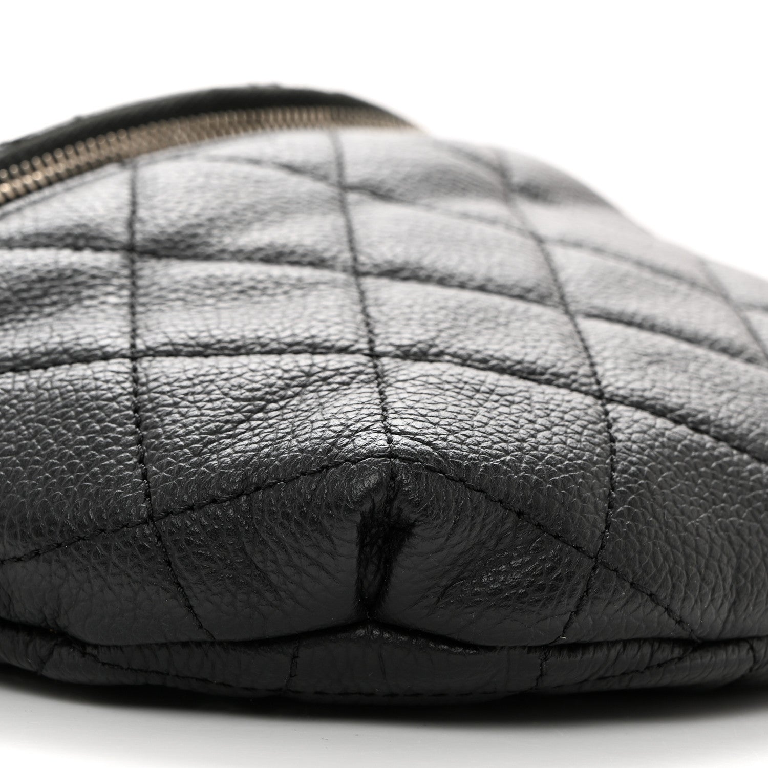 Chanel Grained Calfskin Quilted Waist Belt Bag Black 9 of 12