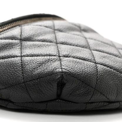 Chanel Grained Calfskin Quilted Waist Belt Bag Black 9 of 12
