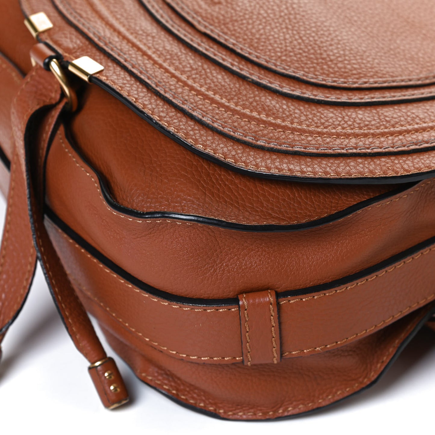 Calfskin Medium Marcie Round Crossbody Bag Tan