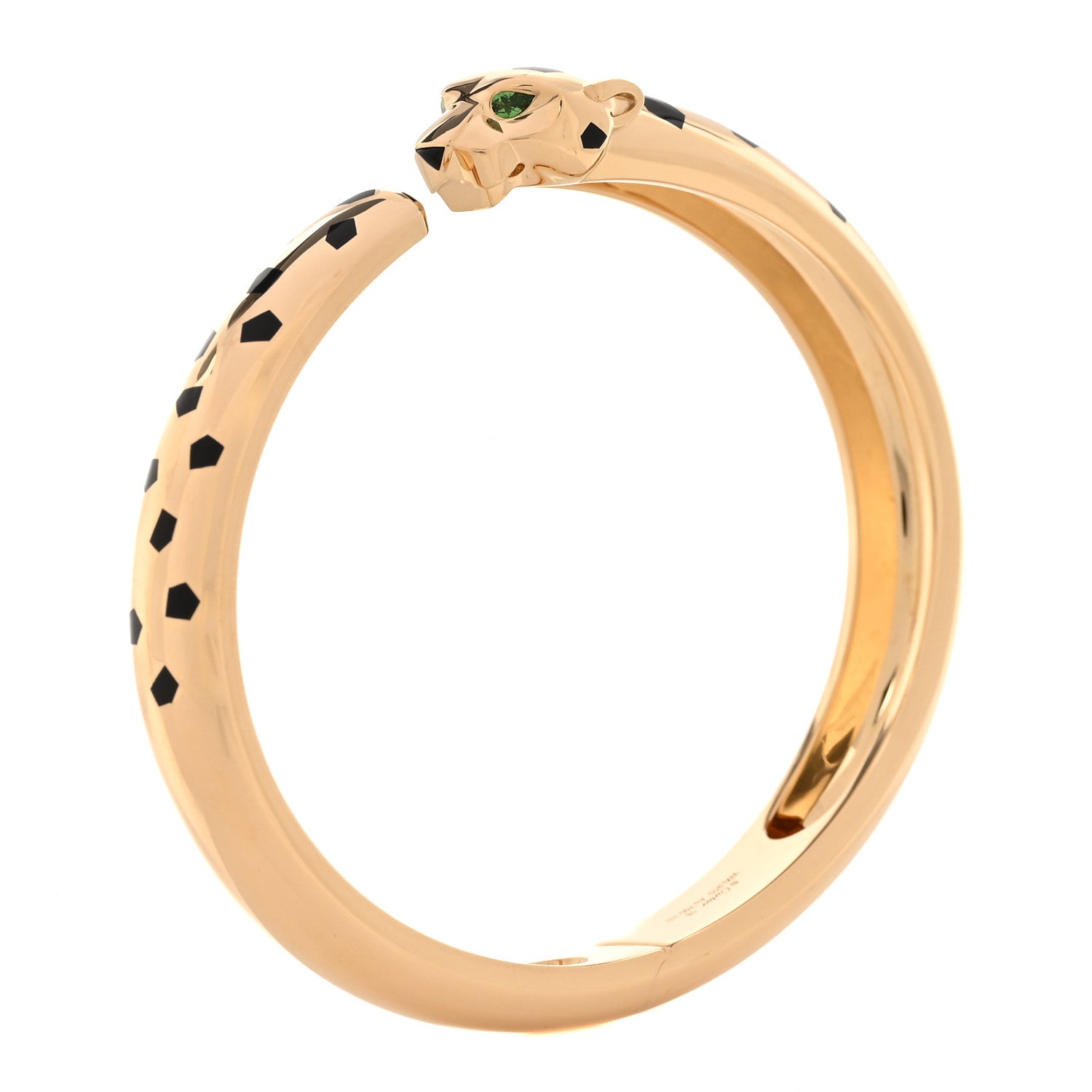 Cartier 18K Yellow Gold Onyx Tsavorite Black Lacquer Panthere De