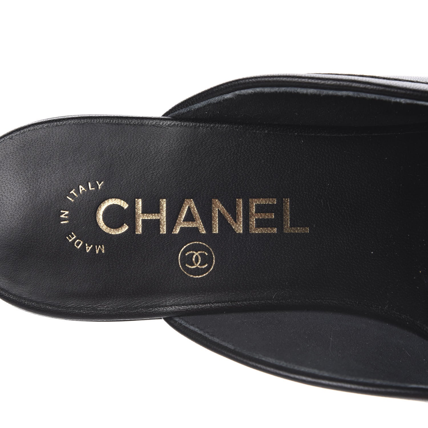 Chanel Lambskin Pearl CC Mules 36.5 Black 8 of 9