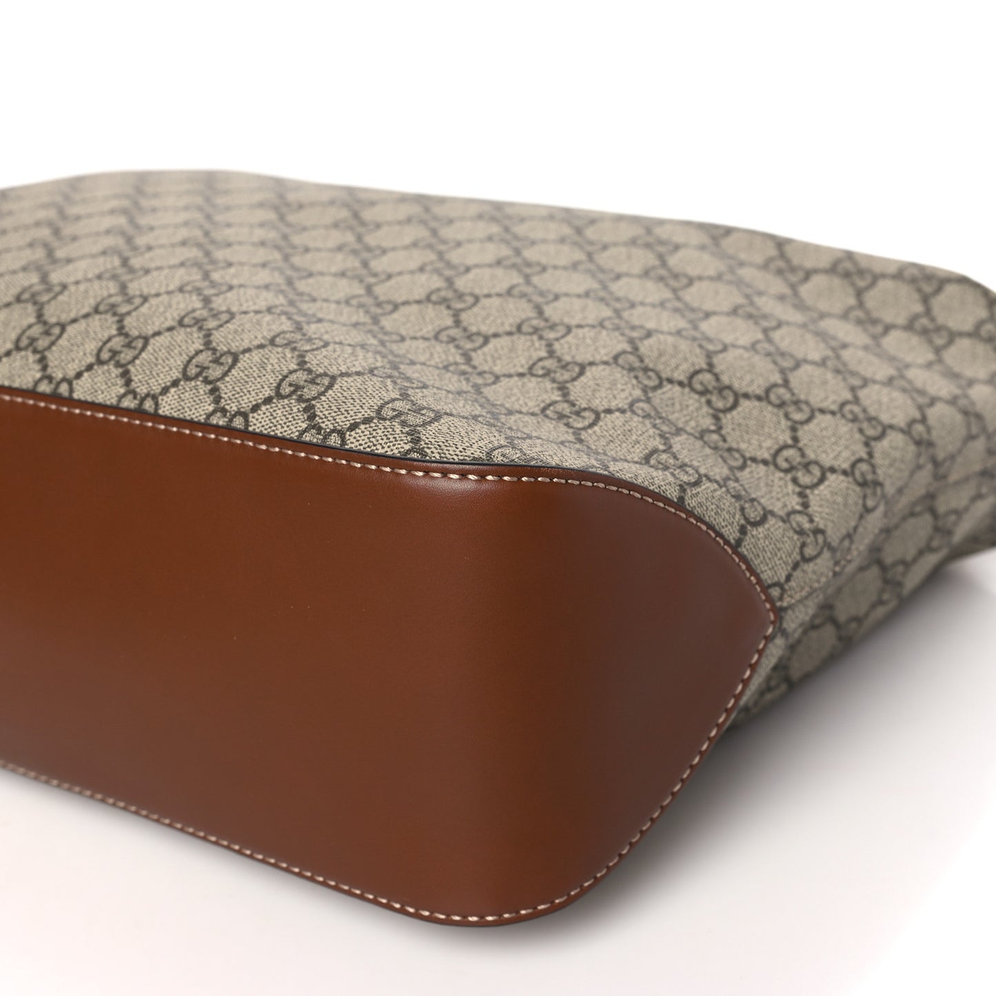 GG Supreme Monogram Large Linea A Hobo Light Brown