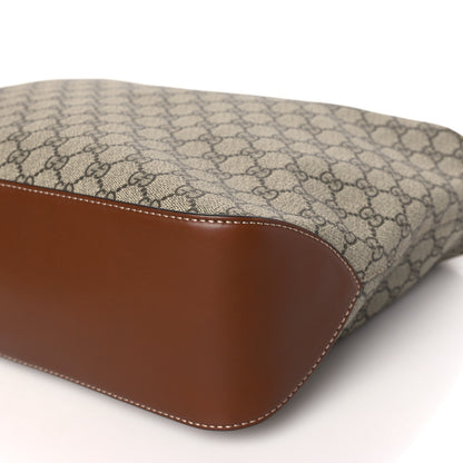 Gucci GG Supreme Monogram Large Linea A Hobo Light Brown 10 of 11