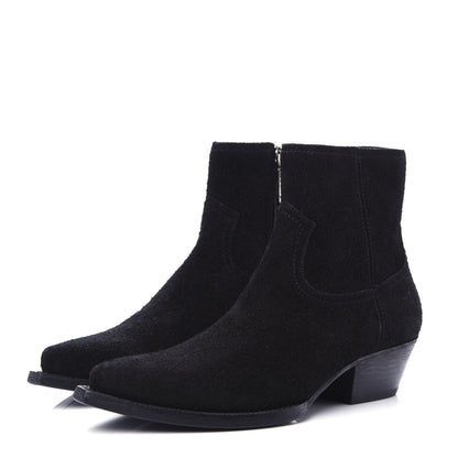 Saint Laurent Suede Lukas Ankle Boots 38 Black 3 of 10