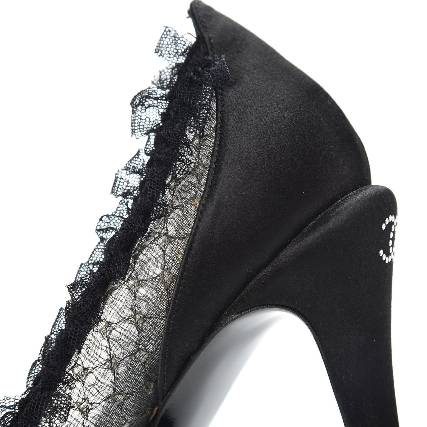Mesh Satin CC Pumps 37 Black