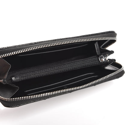 Chanel Metallic Caviar Quilted Small Zip Around Wallet Black 5 of 9