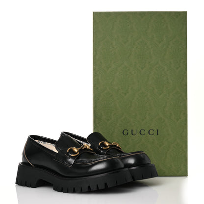 Gucci Cordovan Lux Womens Harald Horsebit 25mm Platform Loafers 35.5 Black 12 of 12