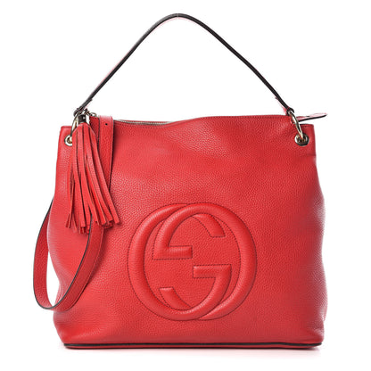 Gucci Pebbled Calfskin Large Soho Hobo Tabasco Red 1 of 9