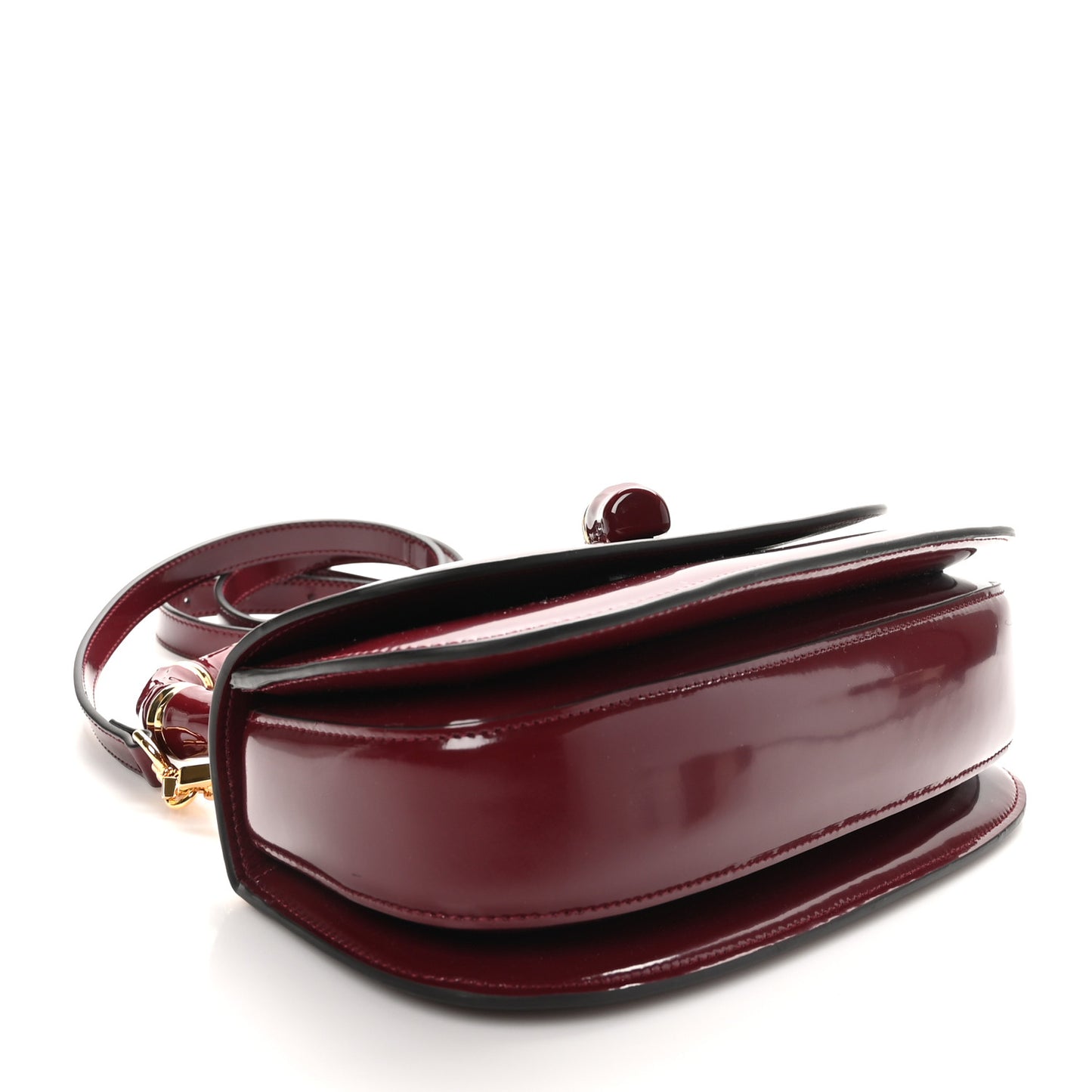 Shiny Polished Calfskin Medium Bamboo Diva Rosso Ancora Red