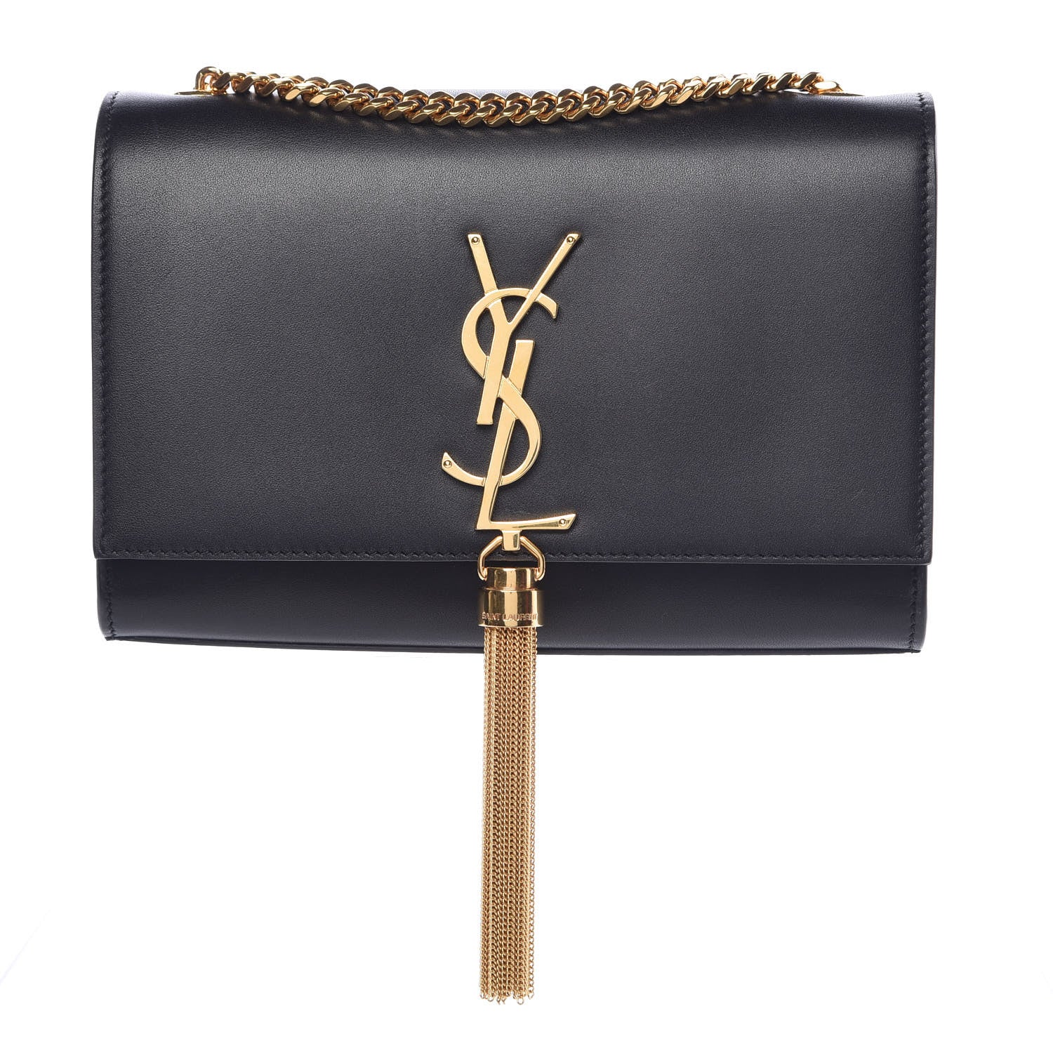 Saint Laurent Smooth Calfskin Small Classic Monogram Kate Tassel Satchel Black 1 of 11