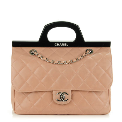 Chanel Glazed Calfskin Quilted Small CC Delivery Tote Light Pink 1 of 8