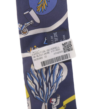 Hermes Silk Exposition Universelle Twilly Bleu Jaune Vif Rouge 3 of 4