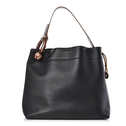 Tom Ford Calfskin Fisherman Hook Drawstring Hobo Bag Black 1 of 12