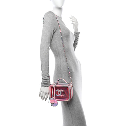 Chanel PVC Patent Calfskin Patent Lambskin Small CC Vanity Case Pink 2 of 12