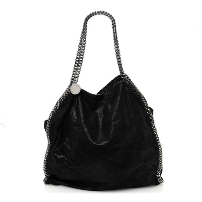 Stella McCartney Metallic Shaggy Deer Falabella Fold Over Tote  Black 1 of 11