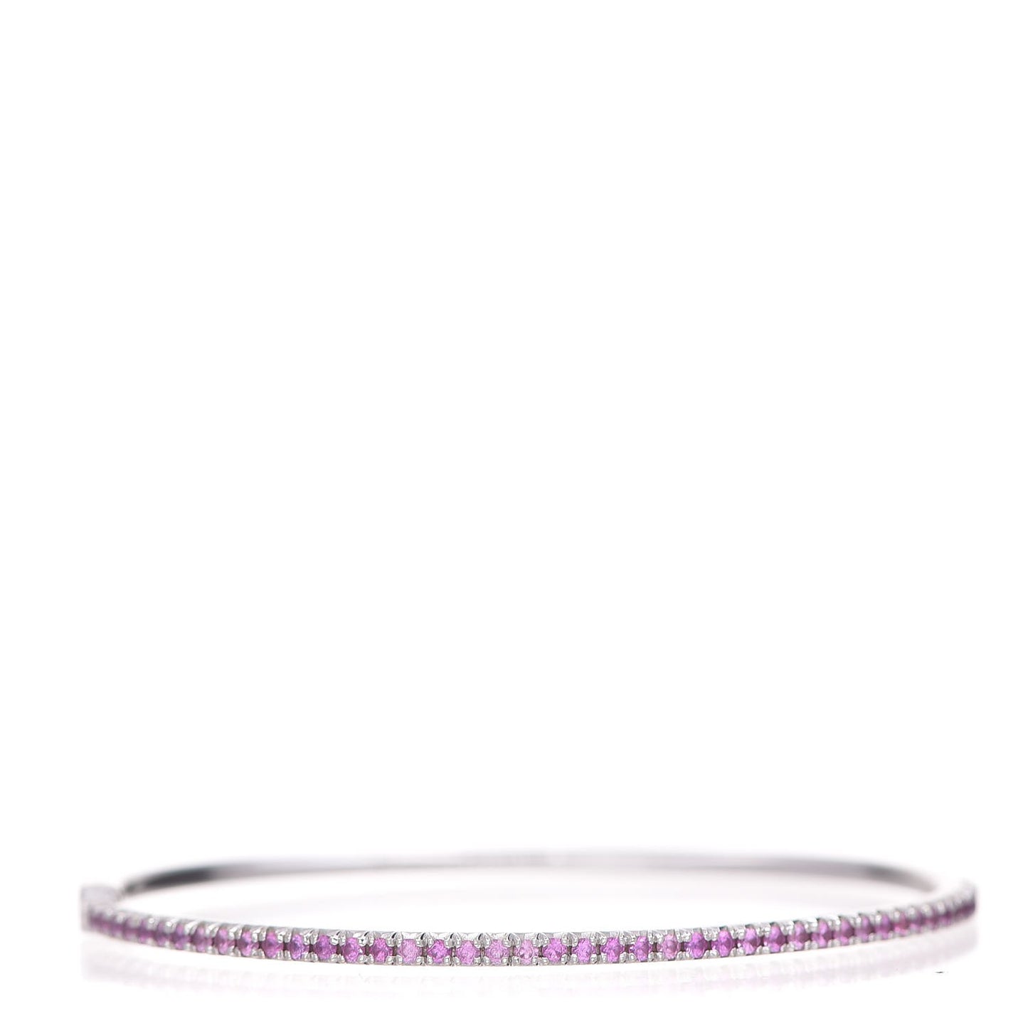 18K White Gold Pink Sapphire Metro Hinged Bangle M