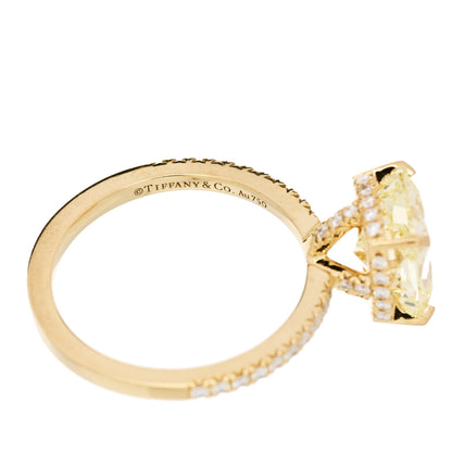 Tiffany 18K Yellow Gold Fancy Yellow Diamond 2.85ct Novo Cushion Cut Engagement Ring 50 5.5 5 of 7