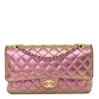Chanel Iridescent Lambskin Quilted Medium Double Flap Purple 1 of 14