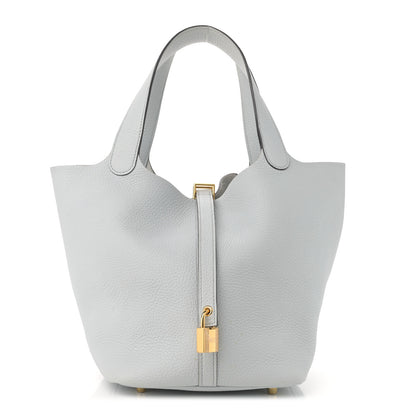 Hermes Taurillon Clemence Picotin Lock 22 MM Bleu Pale 1 of 13